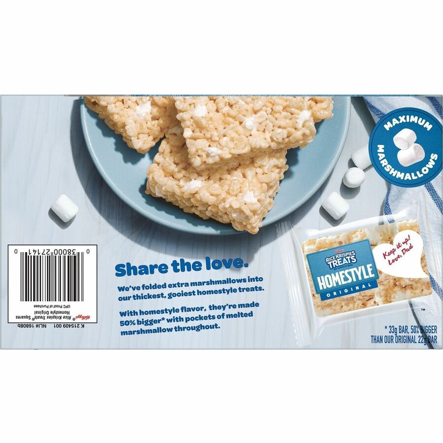 Rice Krispies Homestyle Original Treats - Individually Wrapped - Original - 1.74 lb - 24 / Box