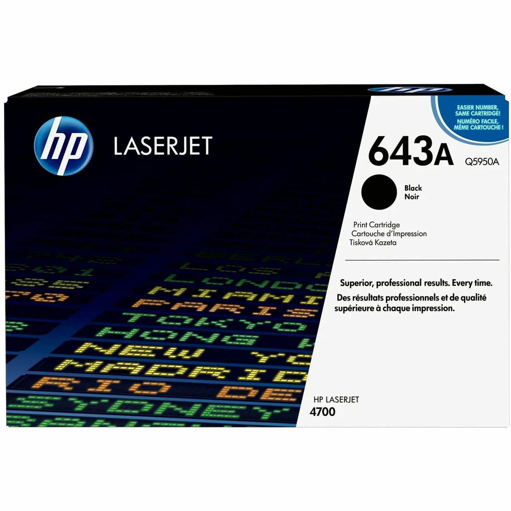 HP 643A, (Q5950A) Black Original LaserJet Toner Cartridge