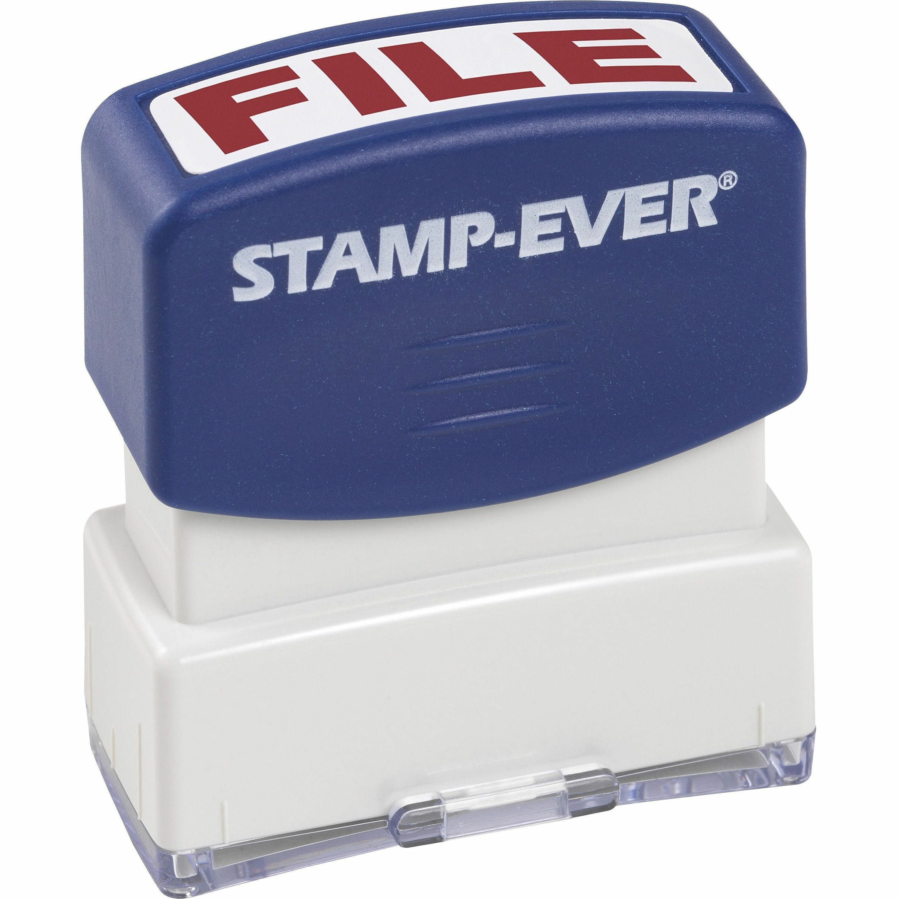 Trodat Pre-inked FILE Message Stamp - Message Stamp - "FILE" - 0.56" Impression Width x 1.69" Impression Length - Red - 1 Each