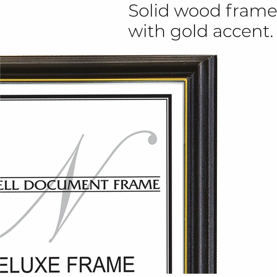 nudell Document Frame - 8.50" x 11" Frame Size - Vertical, Horizontal - Unbreakable, Hanger - 1 Each - Plastic, Wood - Wood Grain, Black - 