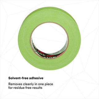 3M 401+ High Performance Green Masking Tape - Crepe Paper - Synthetic Rubber Backing - 1 Roll - Green