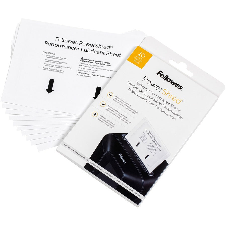 Powershred Performance+ Lubricant Sheets, 8.5 x 6, 10/Pack