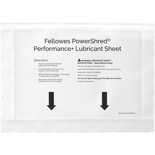 Powershred Performance+ Lubricant Sheets, 8.5 x 6, 10/Pack