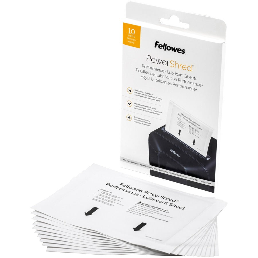 Powershred Performance+ Lubricant Sheets, 8.5 x 6, 10/Pack