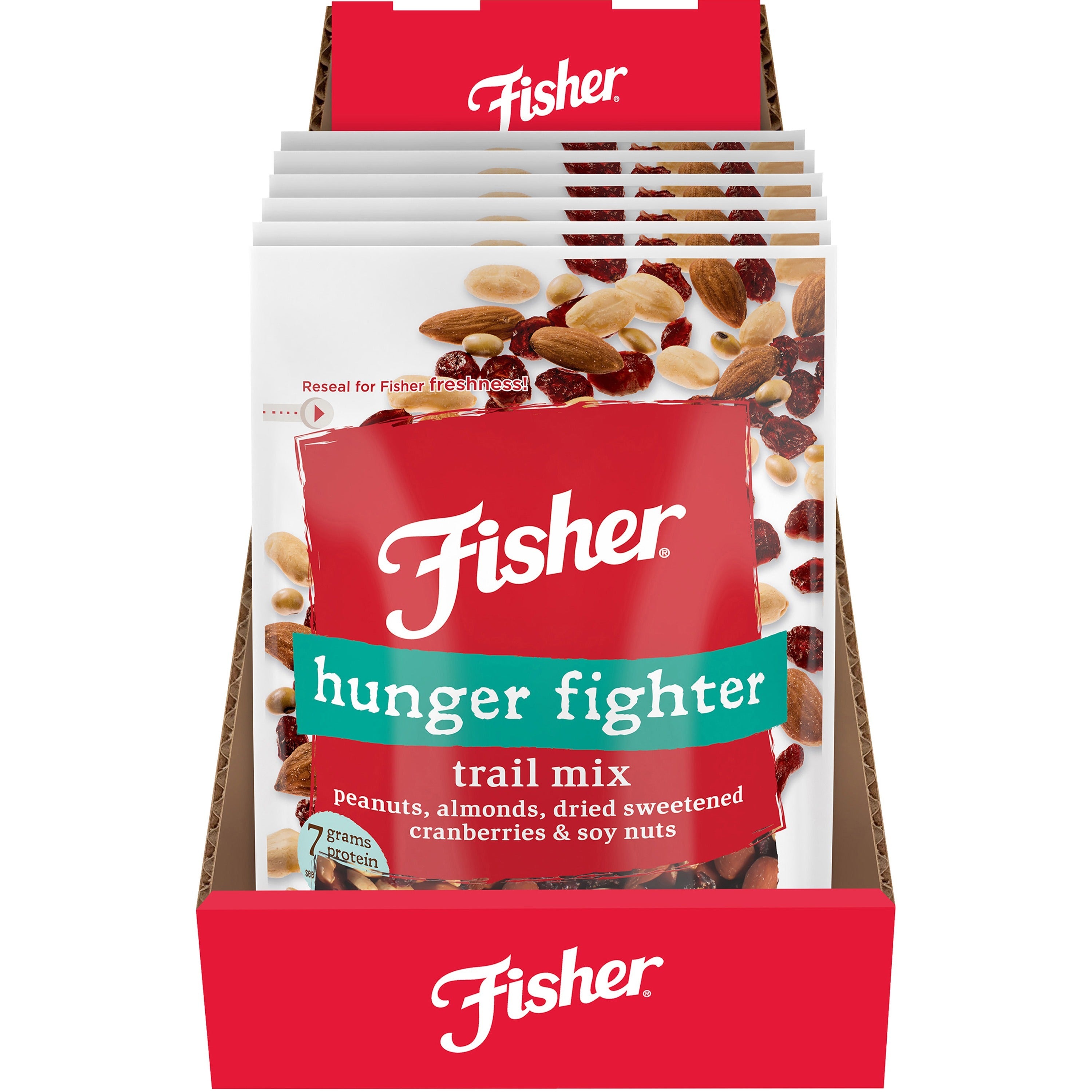 fisher-hunger-fighter-trail-mix-trans-fat-free-peanut-almond-dried-cranberries-1-serving-bag-4-oz-6-carton_jbsp27183 - 1