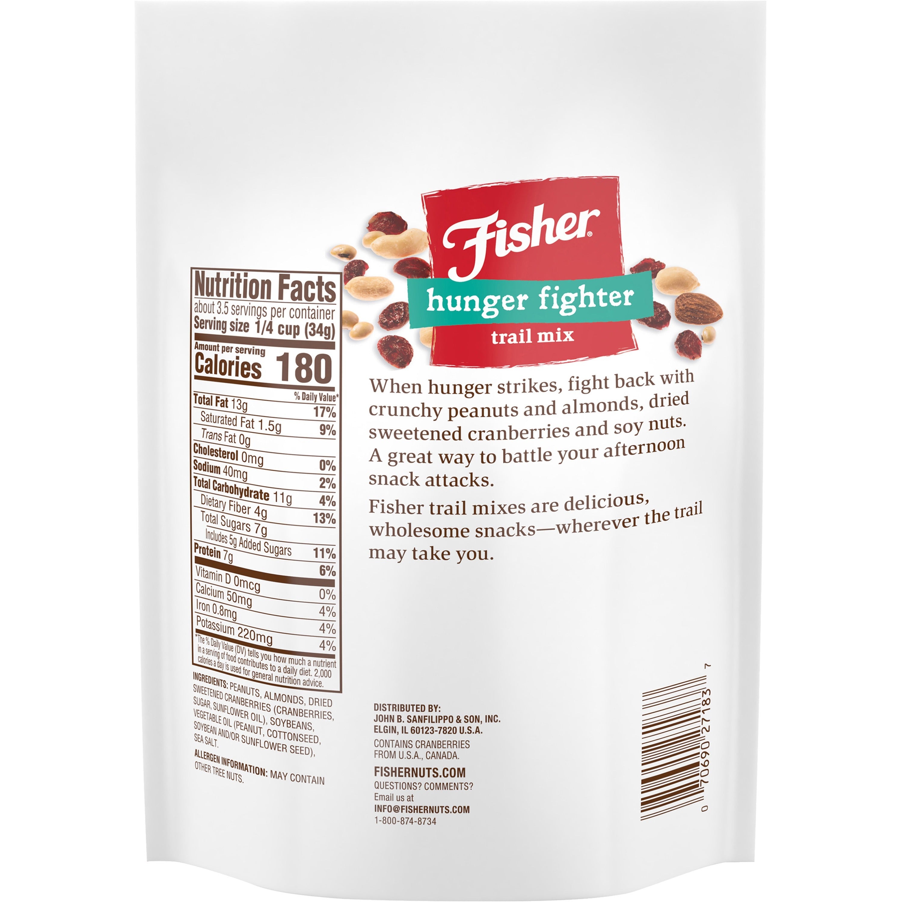 fisher-hunger-fighter-trail-mix-trans-fat-free-peanut-almond-dried-cranberries-1-serving-bag-4-oz-6-carton_jbsp27183 - 2
