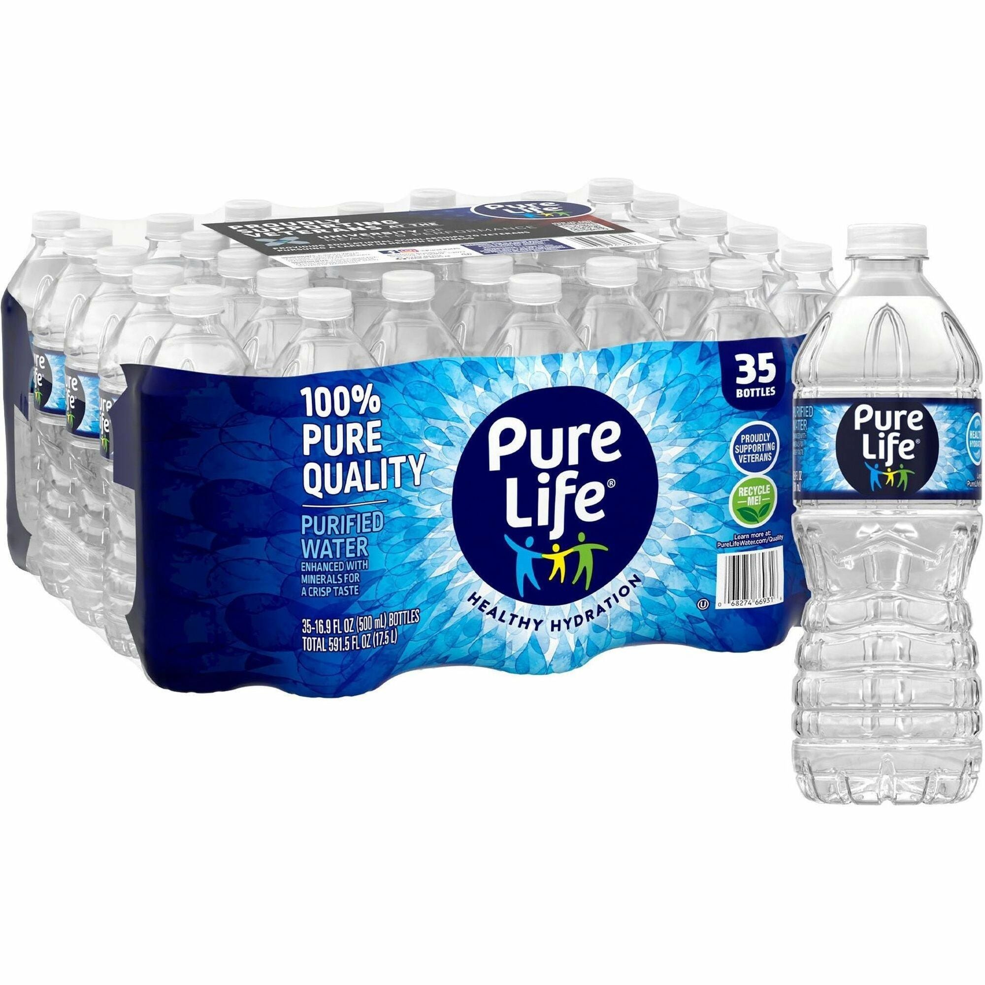 Pure Life Purified Water - Ready-to-Drink - 16.90 fl oz (500 mL) - 54 / Pallet