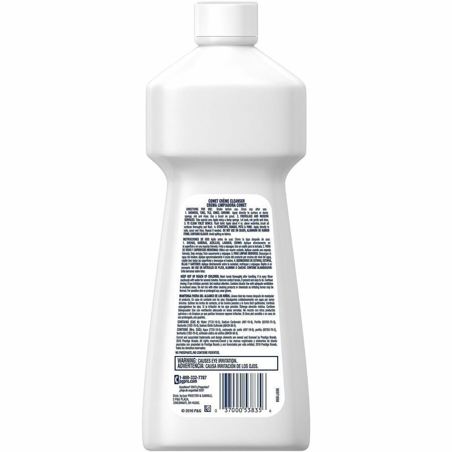 Comet Creme Deodorizing Cleanser - 32 oz (2 lb) - 10 / Carton - Abrasive, Non-scratching, Flip Seal Closure, Soft - White