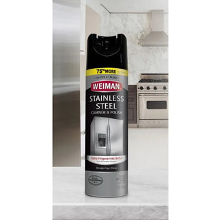 Weiman Stainless Steel Cleaner/Polish - 17 oz (1.06 lb) - 6 / Carton - Streak-free, Fingerprint Resistant, Dust Resistant, Dirt Resistant, pH Neutral - Clear