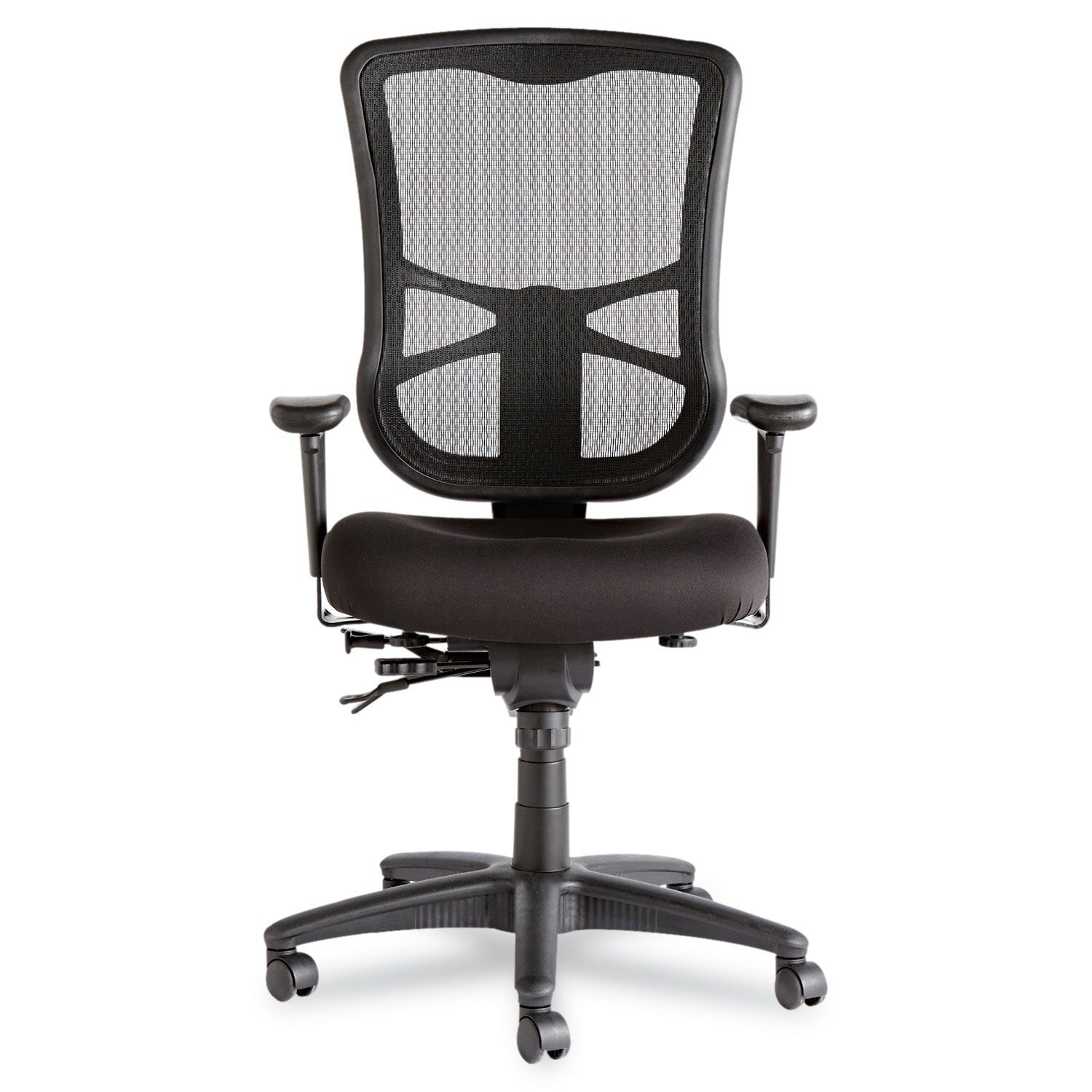 Alera Elusion Series Mesh High-Back Multifunction Chair, Supports Up to 275 lb, 17.2" to 20.6" Seat Height, Black - 