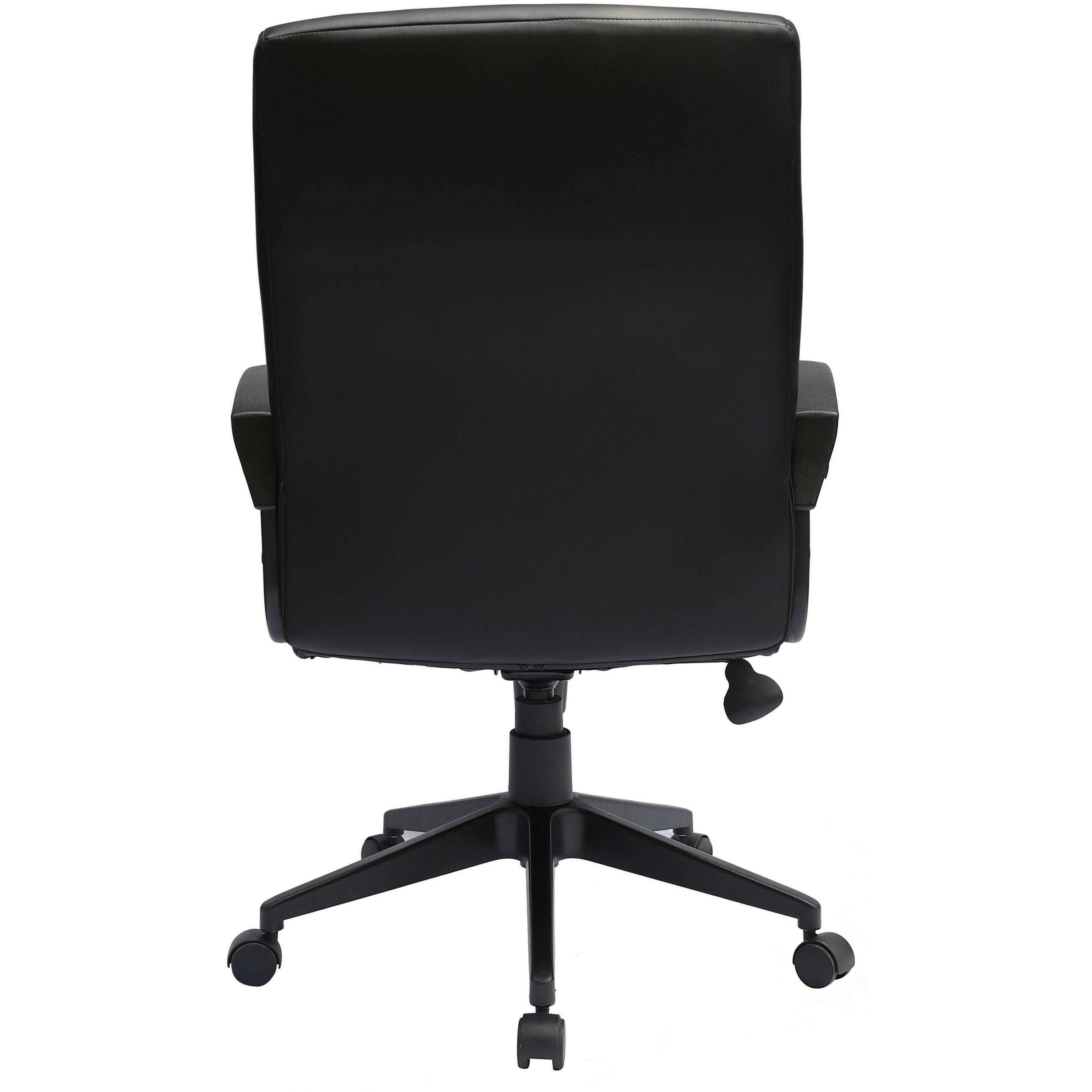 Boss Ribbed Back Task Chair - Black Vinyl Seat - Black Vinyl Back - Black Frame - 5-star Base - Armrest - 1 Each - 4