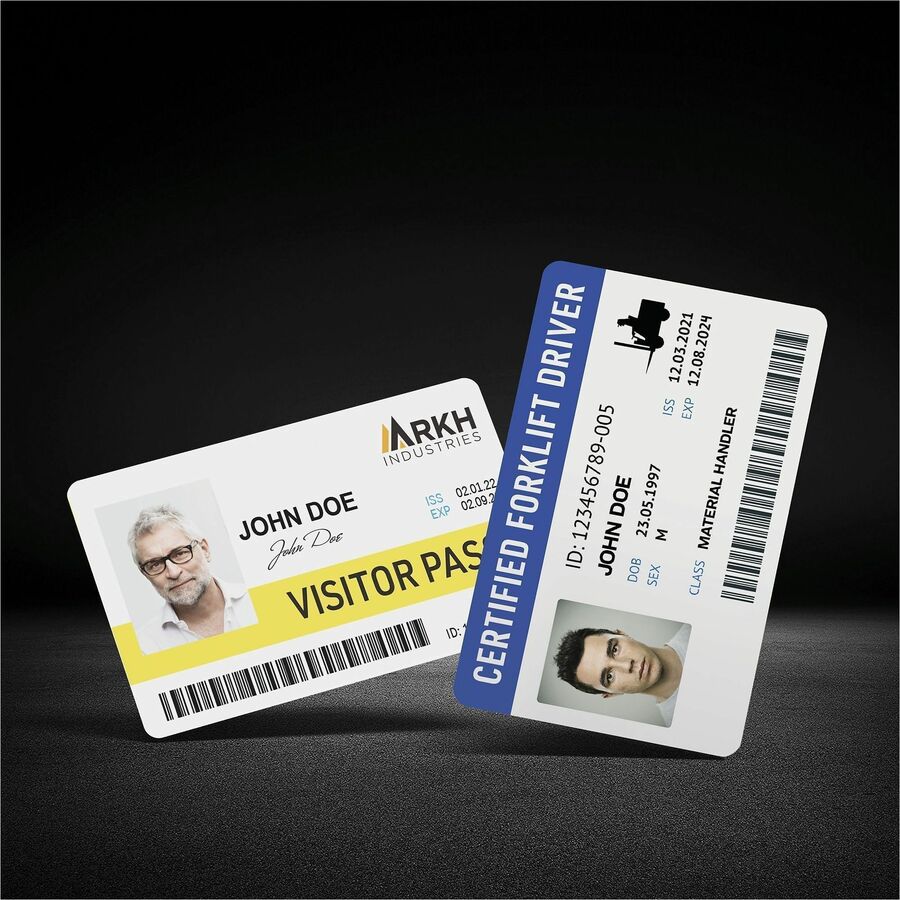 Avery ID Card - 80 Packaged Quantity - 3.4" Width x 2.1" Height - Rectangular Shape - Double Sided - Durable, Hand Writable, Printable, Water Proof, Chemical Resistant, Abrasion Resistant, Tear Resistant, UV Resistant - PET - White