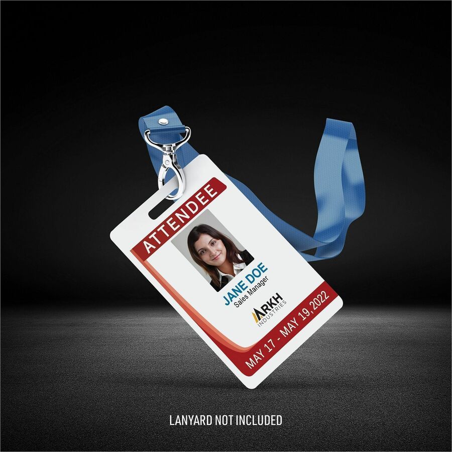 Avery Name Badge - 80 Packaged Quantity - 2.1" Width x 3.4" Height - Rectangular Shape - Double Sided - Durable, Hand Writable, Printable, Water Resistant, Chemical Resistant, Abrasion Resistant, Tear Resistant, UV Resistant - PET, Polyester - W