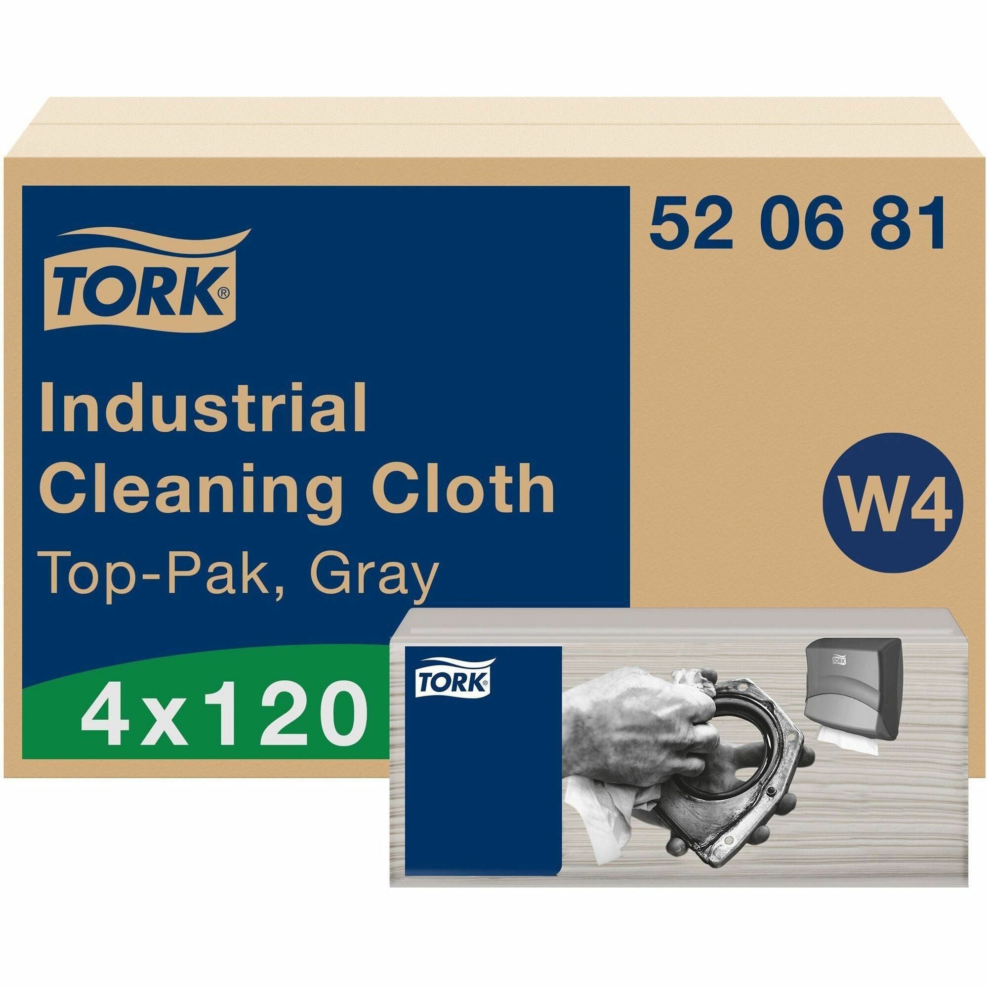 tork-industrial-cleaning-cloth-gray-w4-1-ply-1398-x-1634-gray-cellulose-polyester-polypropylene-soft-flexible-disposable-absorbent-non-scratching-embossed-for-multipurpose-120-pack_trk520681 - 1