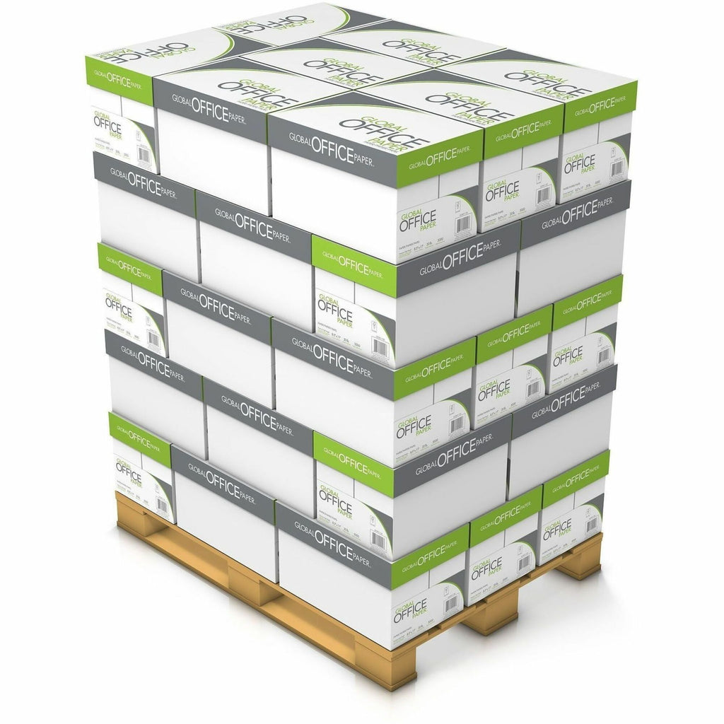 Global Office Premium Multipurpose Paper - White - 96 Brightness - Letter - 8 1/2" x 11" - 20 lb Basis Weight - 40 / Pallet - 500 Sheets per Ream - White