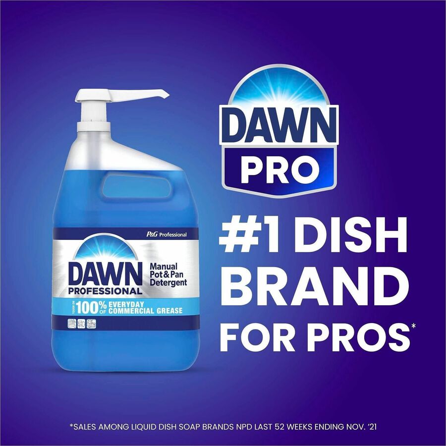 Dawn Manual Pot/Pan Detergent - 128 fl oz (4 quart) - 48 / Pallet - Heavy Duty - Blue