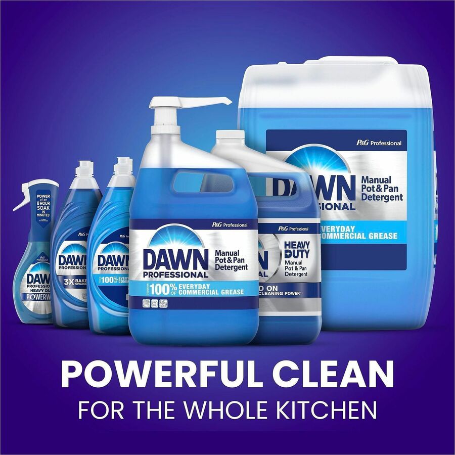 Dawn Manual Pot/Pan Detergent - 128 fl oz (4 quart) - 48 / Pallet - Heavy Duty - Blue
