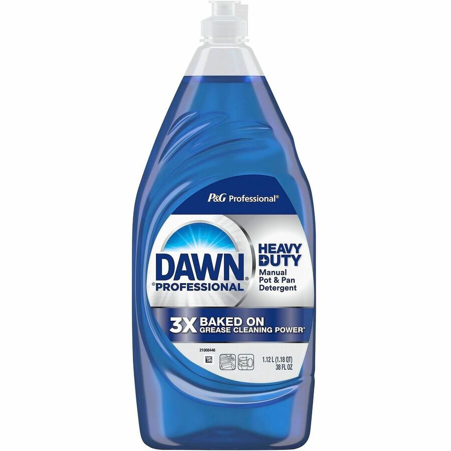 Dawn Manual Pot/Pan Detergent - 38 fl oz (1.2 quart) - 64 / Pallet - Heavy Duty - Blue