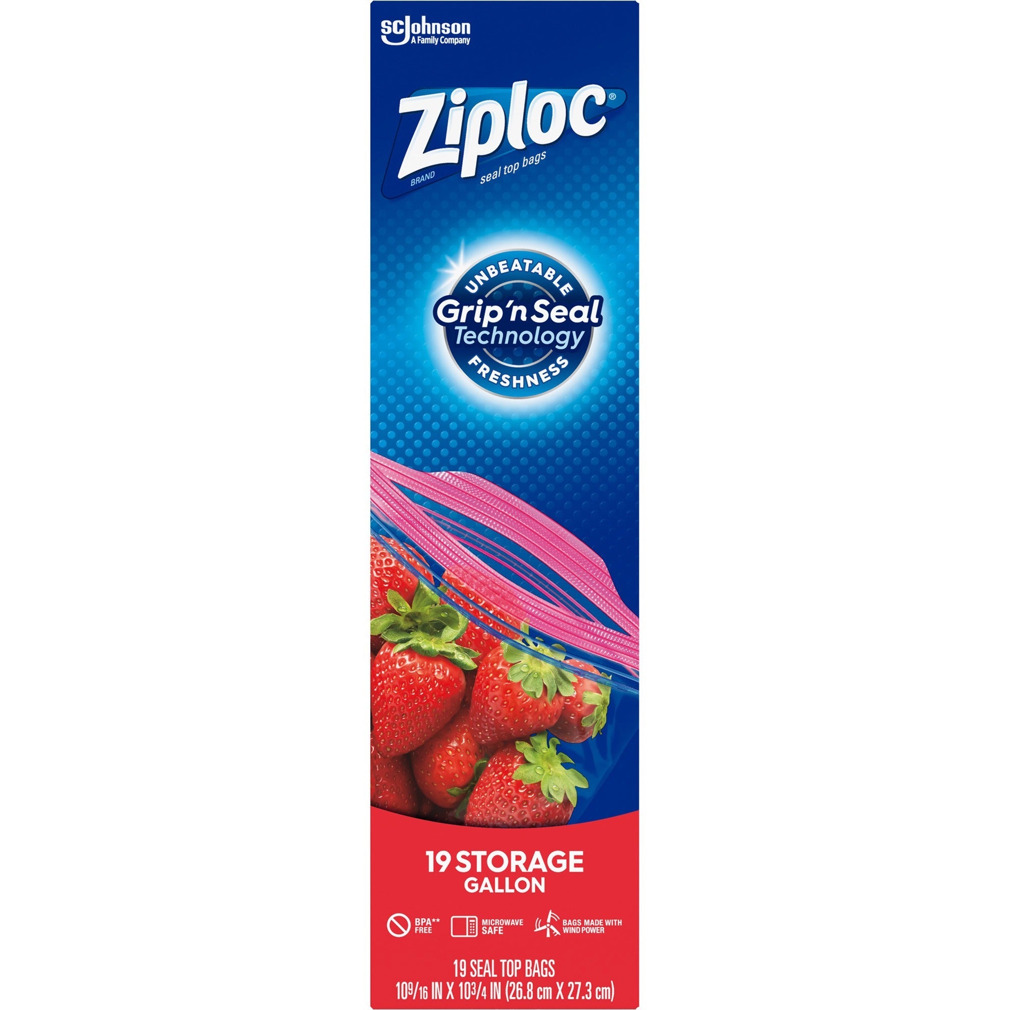 Ziploc Gallon Storage Bags - 1 gal Capacity - Clear - Plastic - 12/Carton - Storage, Vegetables, Fruit, Cosmetics, Yarn - 4
