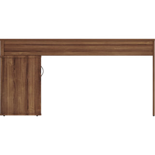 LYS L-Shape Workstation with Cabinet - For - Table TopLaminated L-shaped Top - 200 lb Capacity - 29.50" Height x 60" Width x 47.25" Depth - Assembly Required - Walnut - Particleboard - 1 Each