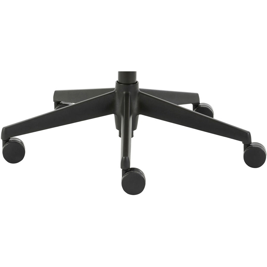 LYS High-Back Bonded Leather Chair - Black Bonded Leather Seat - Black Bonded Leather Back - High Back - Armrest - 1 Each