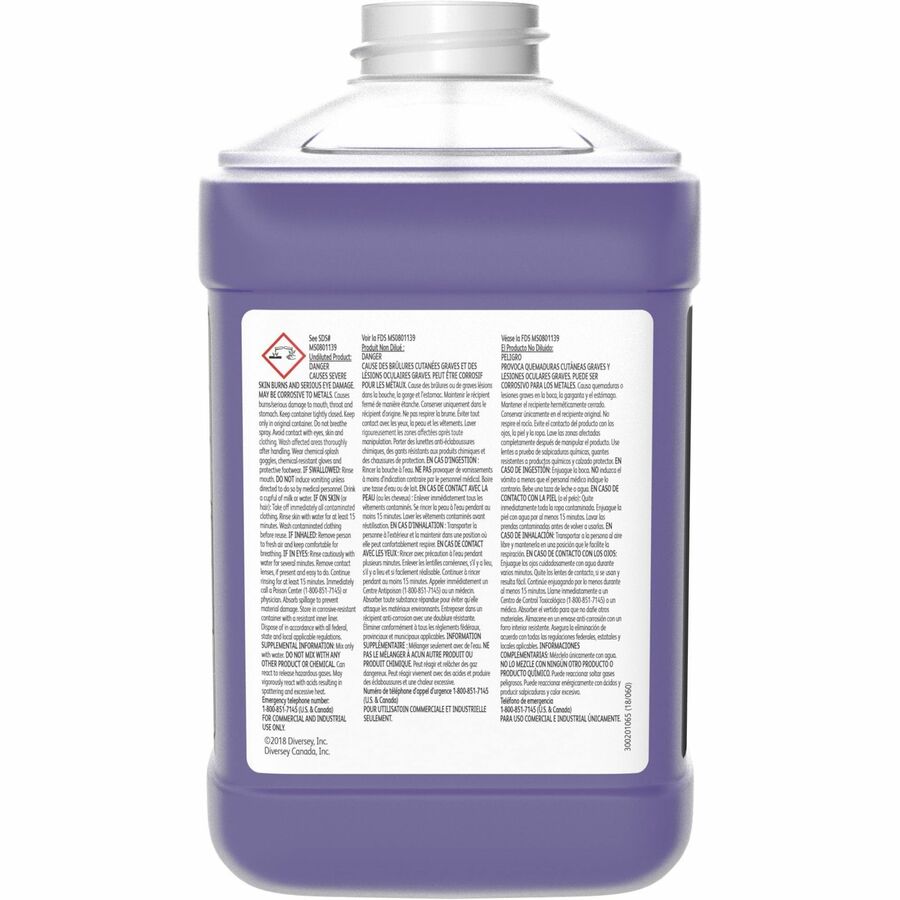 Diversey Speedball Power Cleaner & Degreaser - Concentrate - 84.5 fl oz (2.6 quart) - Fresh Lemon, Citrus Scent - 2 / Carton - Butyl-free, Rinse-free, Residue-free, Heavy Duty - Purple