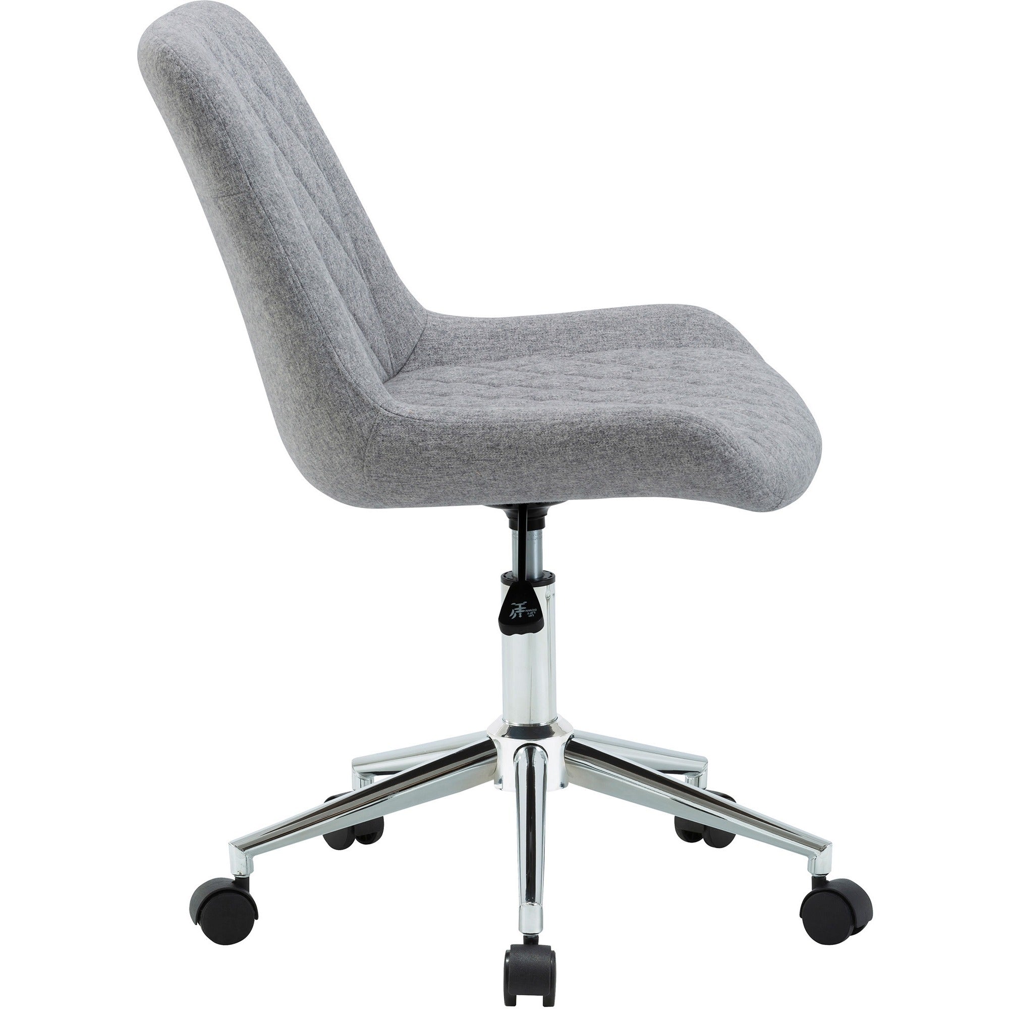 LYS Low Back Office Chair - Gray Plywood, Fabric Seat - Gray Plywood, Fabric Back - Low Back - 1 Each - 6