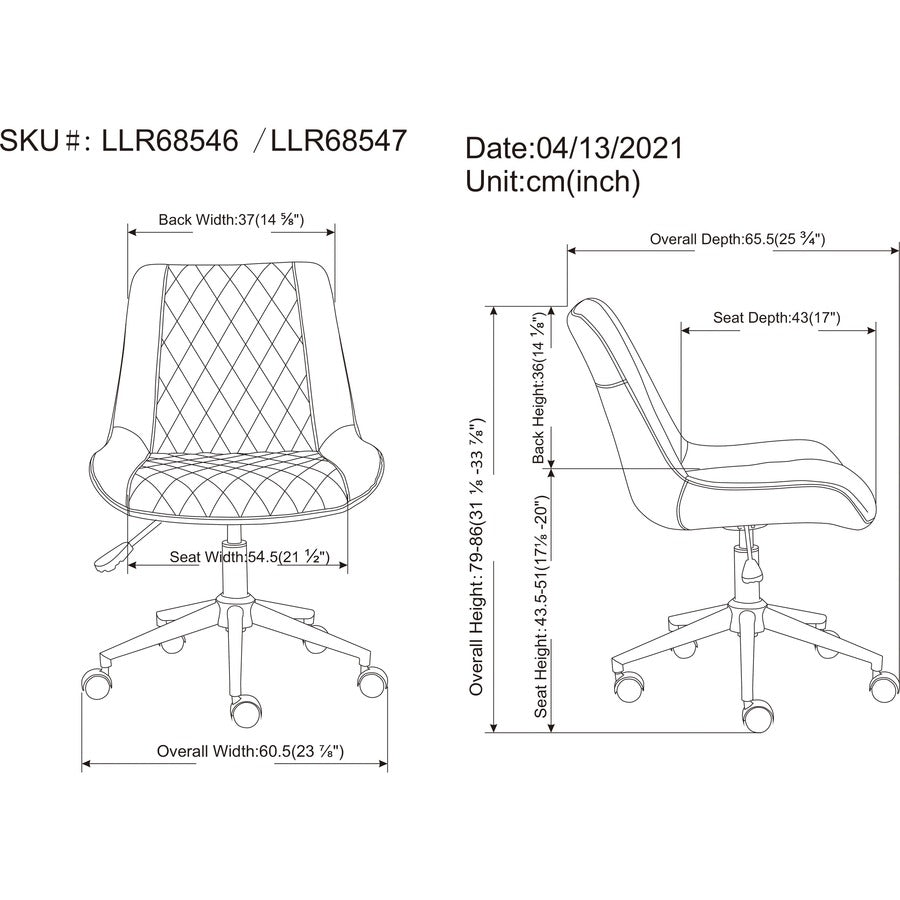 LYS Low Back Office Chair - Gray Plywood, Fabric Seat - Gray Plywood, Fabric Back - Low Back - 1 Each - 7