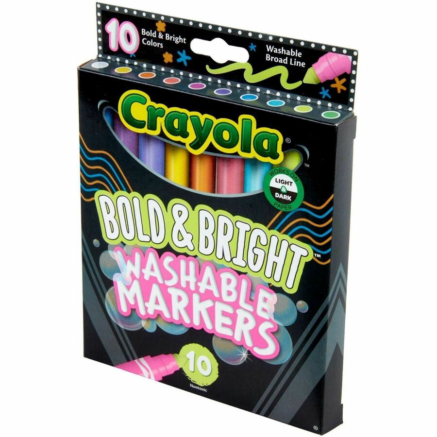 Crayola Bright/Bold Broad Line Markers - Broad Marker Point - Assorted Pack