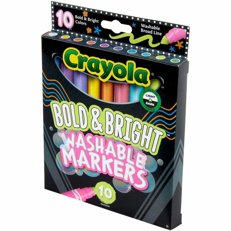 Crayola Bright/Bold Broad Line Markers - Broad Marker Point - Assorted Pack