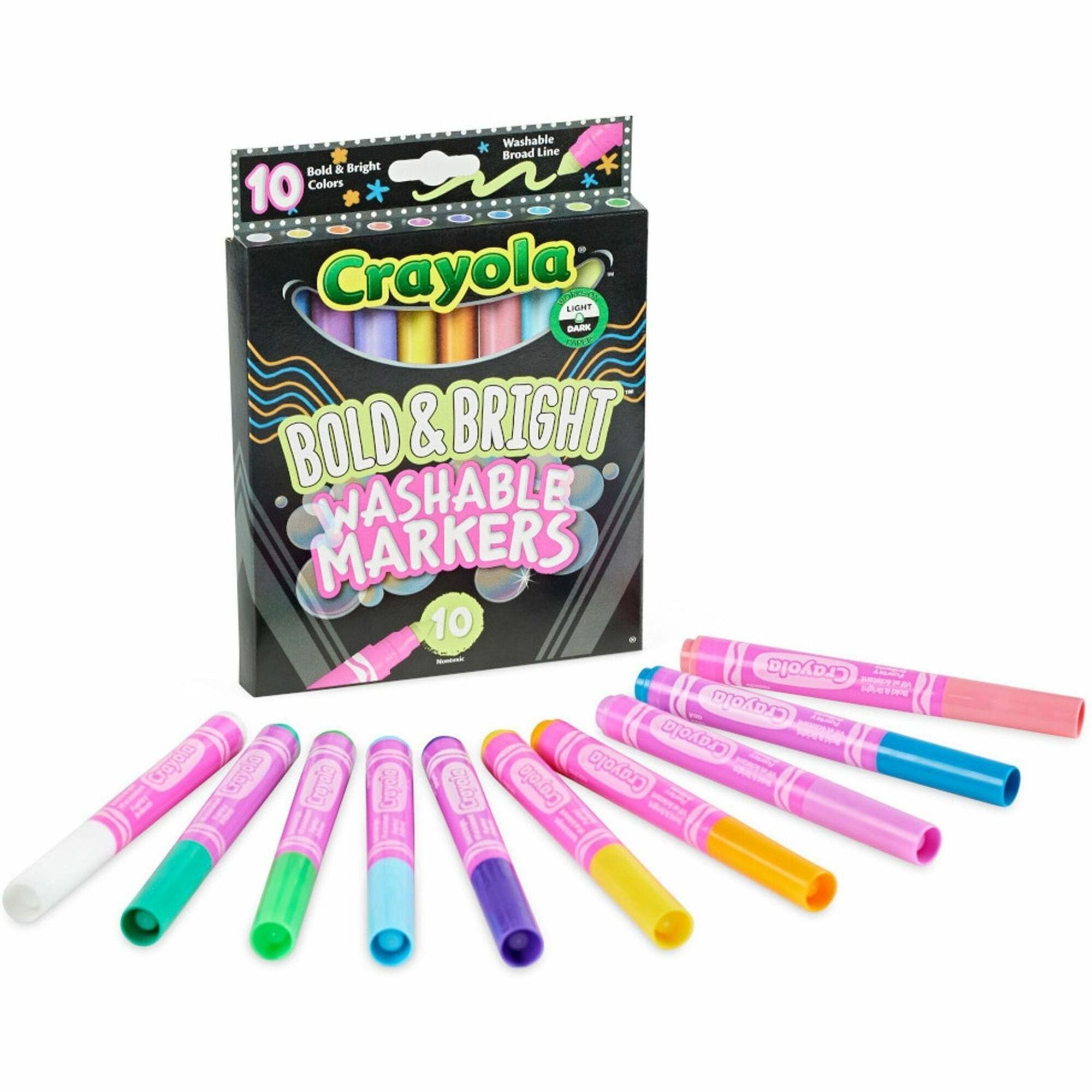 Crayola Bright/Bold Broad Line Markers - Broad Marker Point - Assorted Pack
