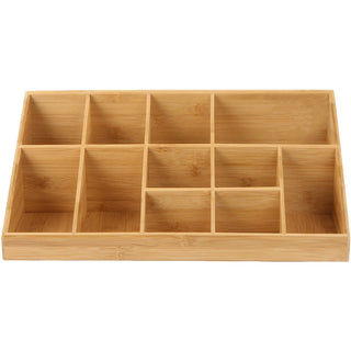mind-reader-bali-11-compartment-bamboo-organizer-11-compartments-2-tiers-65-height-x-95-width-x-182-depthdesktop-tabletop-counter-lightweight-durable-food-safe-easy-to-clean-brown-bamboo-1-each_emscomorgbm - 1
