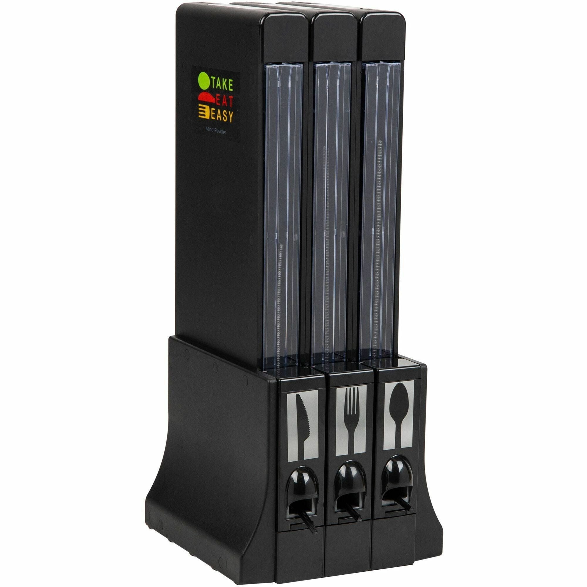 Mind Reader 3-Compartment Utensil Dispenser Organizer - 300 - 3 Compartment(s) - 24" Height x 11.5" Width10.3" Length%Counter - Durable, Lightweight, Mold Resistant, Warp-free, Easy to Clean, Warp Resistant, Bacteria Resistant - Black - Acrylic - 1 E
