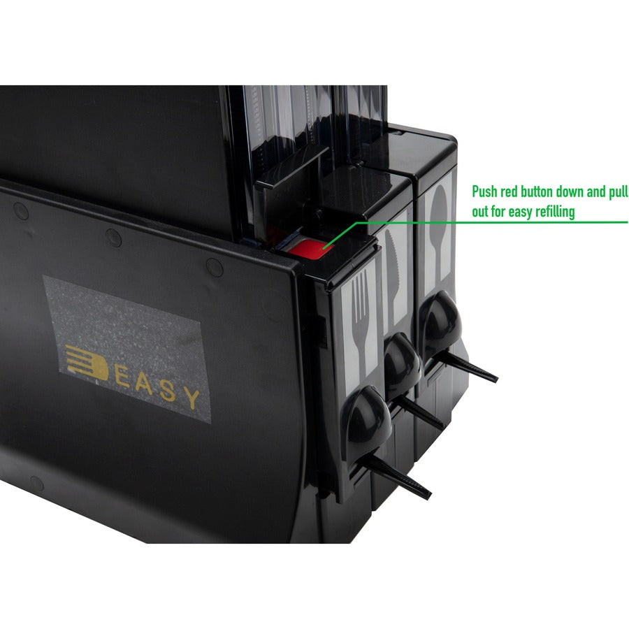 mind-reader-3-compartment-utensil-dispenser-organizer-300-3-compartments-24-height-x-115-width103-length%counter-durable-lightweight-mold-resistant-warp-free-easy-to-clean-warp-resistant-bacteria-resistant-black-acrylic-1-e_emscutdispbk - 6