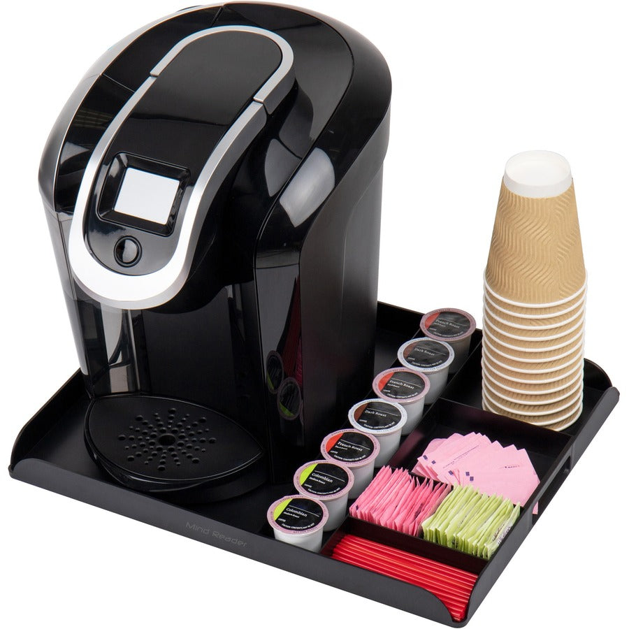 Mind Reader Anchor Collection Coffee Serving Station - 7 x Coffee Pod - 7 Compartment(s) - 1.3" Height x 17.5" Width x 13.3" DepthCounter, Desktop - Portable, Lightweight, Compact - Black - 1 Each