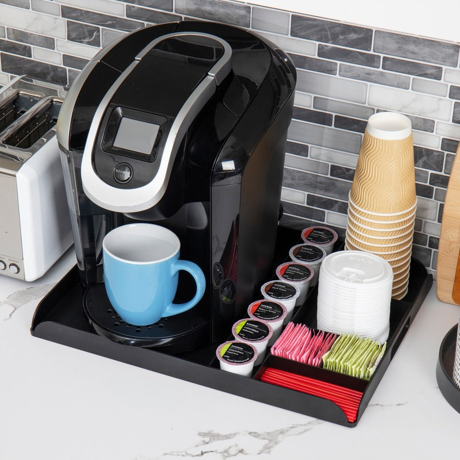Mind Reader Anchor Collection Coffee Serving Station - 7 x Coffee Pod - 7 Compartment(s) - 1.3" Height x 17.5" Width x 13.3" DepthCounter, Desktop - Portable, Lightweight, Compact - Black - 1 Each