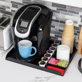 Mind Reader Anchor Collection Coffee Serving Station - 7 x Coffee Pod - 7 Compartment(s) - 1.3" Height x 17.5" Width x 13.3" DepthCounter, Desktop - Portable, Lightweight, Compact - Black - 1 Each