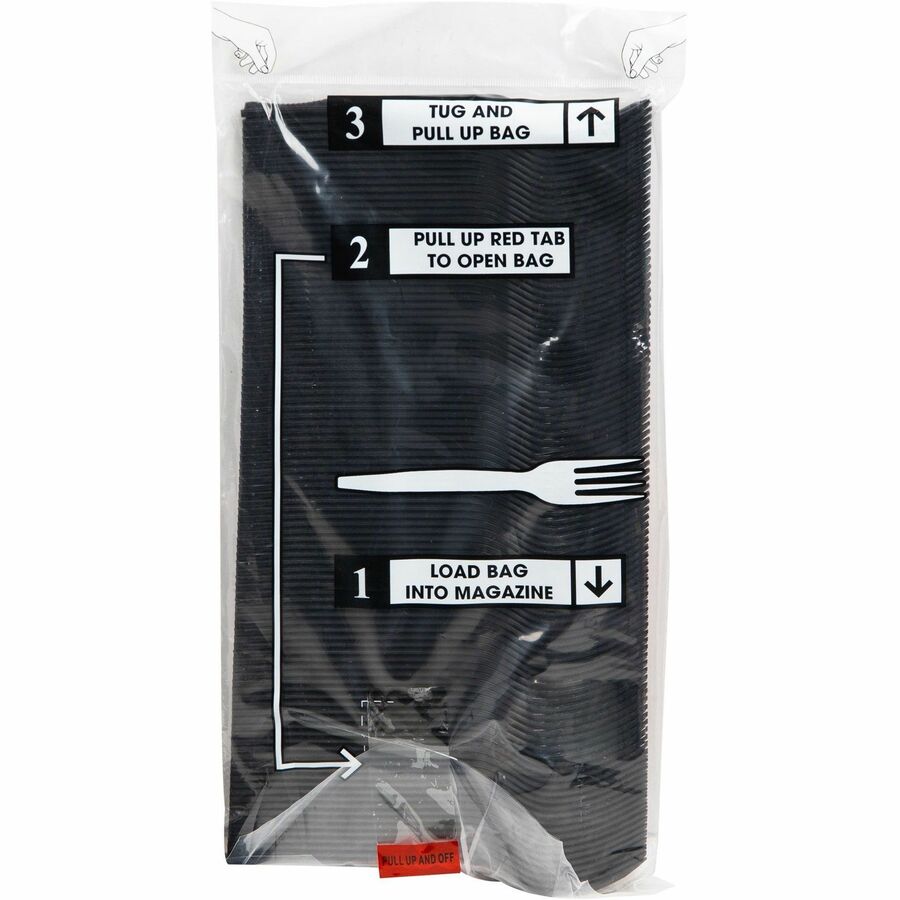 Mind Reader Cutlery Dispenser Utensil Refill - 100/Pack - Fork - Kitchen, Breakroom - Black