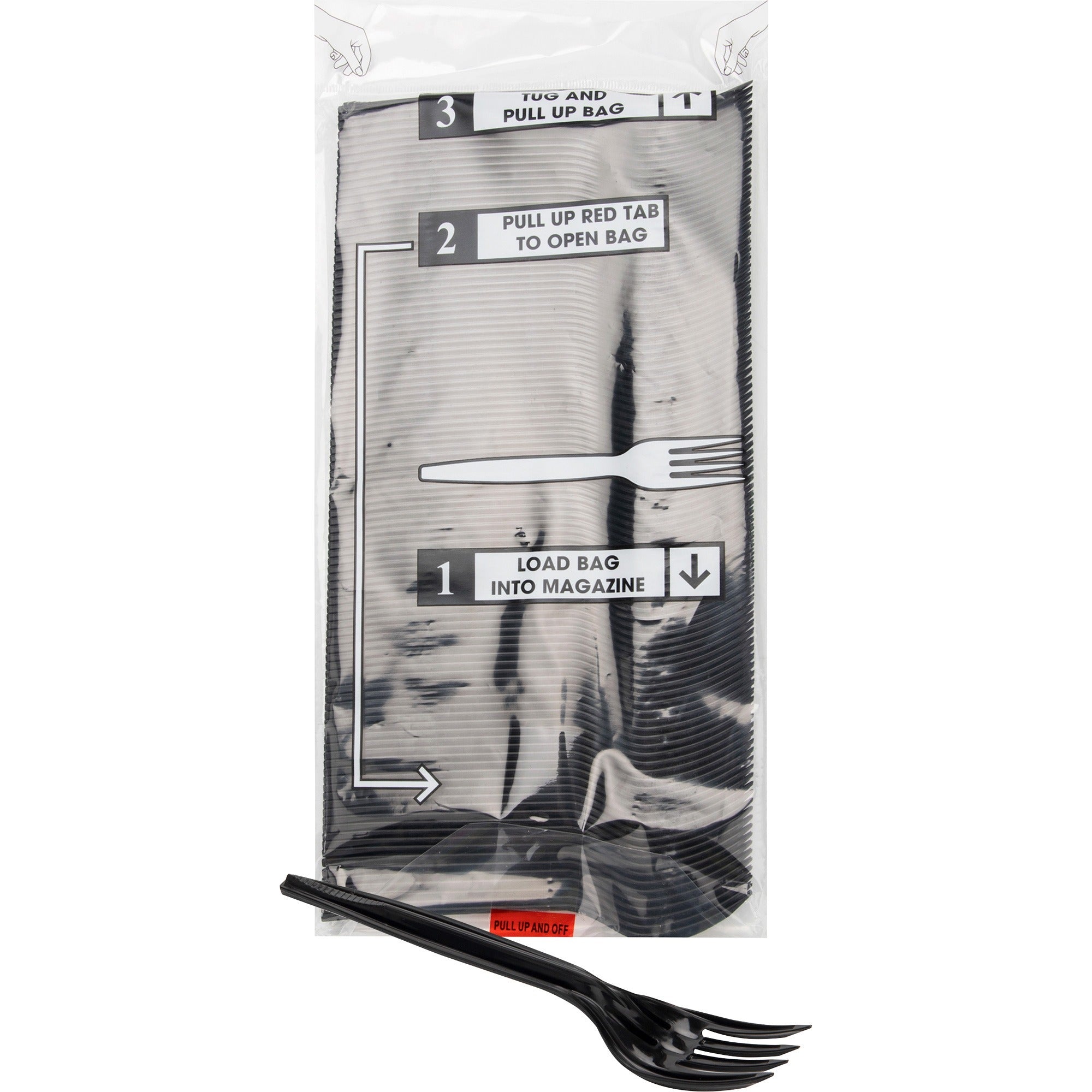 mind-reader-cutlery-dispenser-utensil-refill-100-pack-fork-kitchen-breakroom-black_emspfork100 - 1