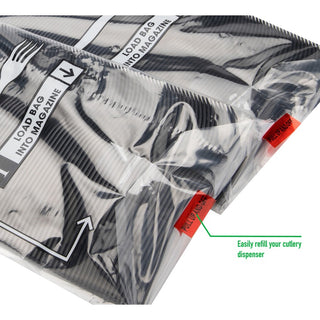 Mind Reader Cutlery Dispenser Utensil Refill - 100/Pack - Fork - Kitchen, Breakroom - Black