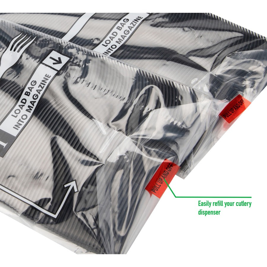 Mind Reader Cutlery Dispenser Utensil Refill - 100/Pack - Fork - Kitchen, Breakroom - Black