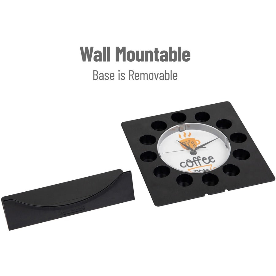 Mind Reader Anchor Coffee Pod Holder with Clock - 1 - Black