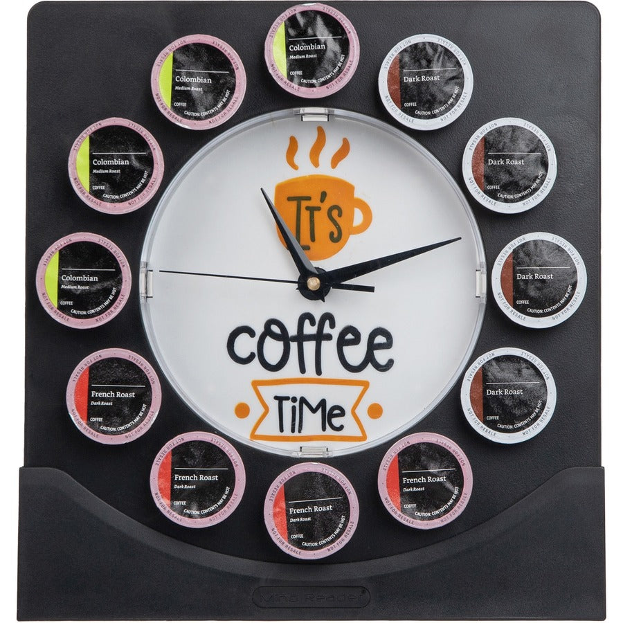Mind Reader Anchor Coffee Pod Holder with Clock - 1 - Black