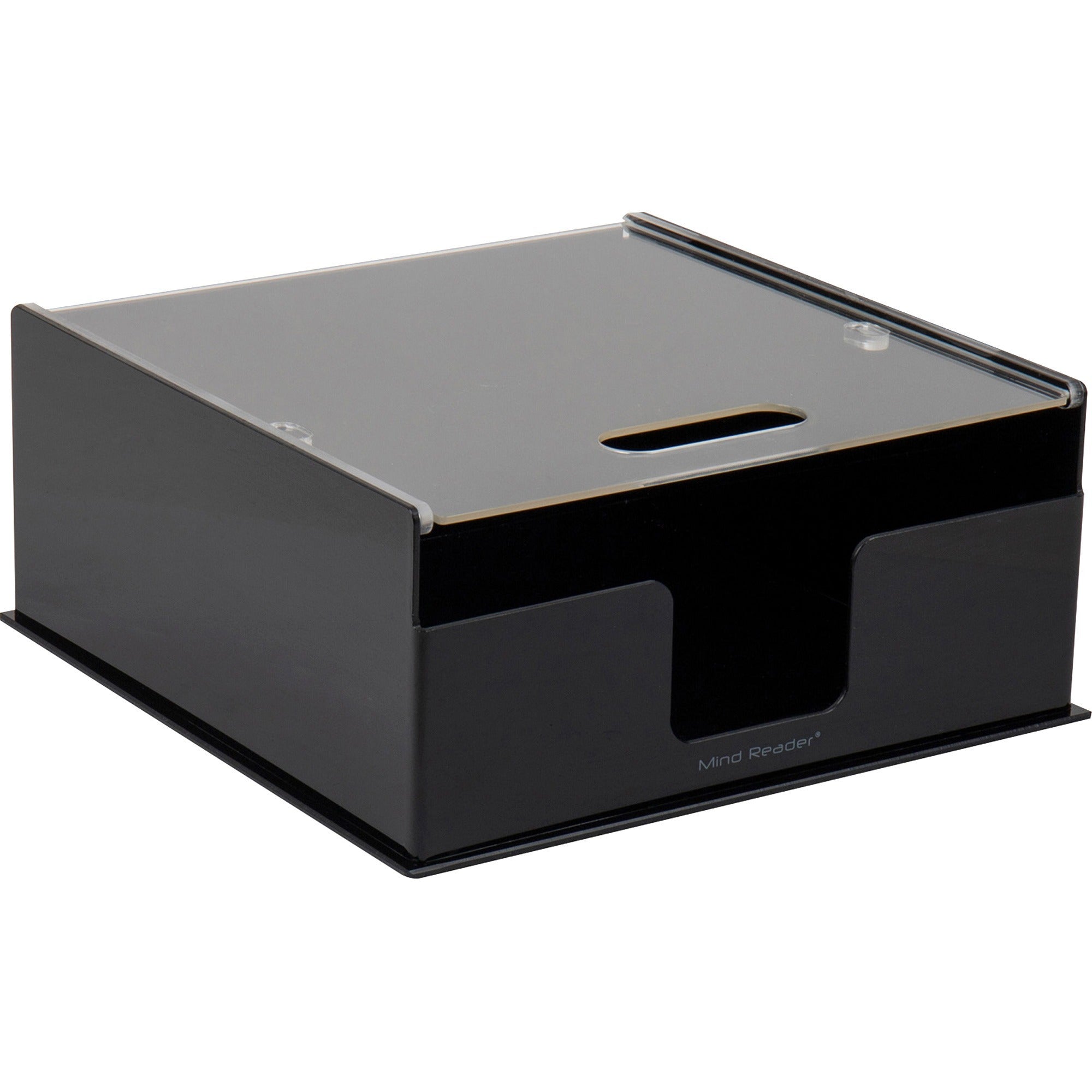 Mind Reader Foundation Covered Plate Dispenser - 27.9" Width x 27.9" Depth x 12.7" Height - 1 Each - Black - Plastic