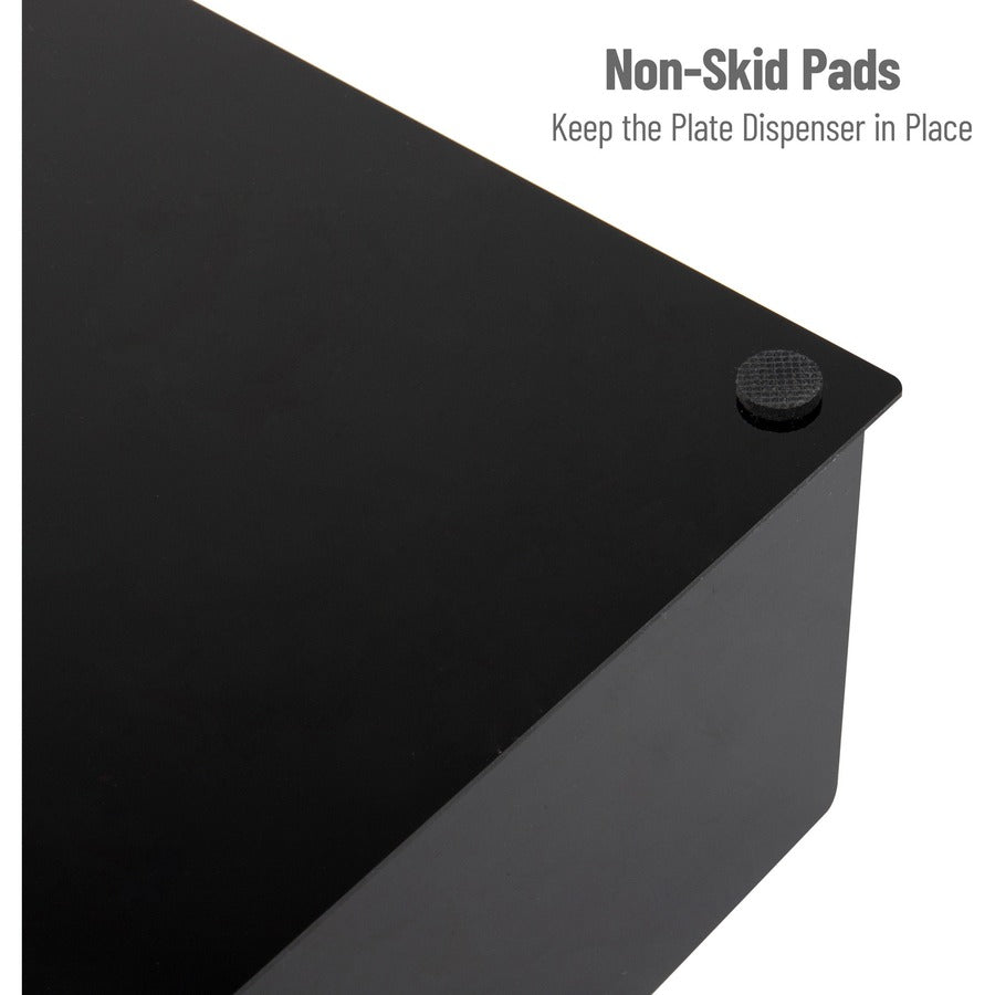 Mind Reader Foundation Covered Plate Dispenser - 27.9" Width x 27.9" Depth x 12.7" Height - 1 Each - Black - Plastic