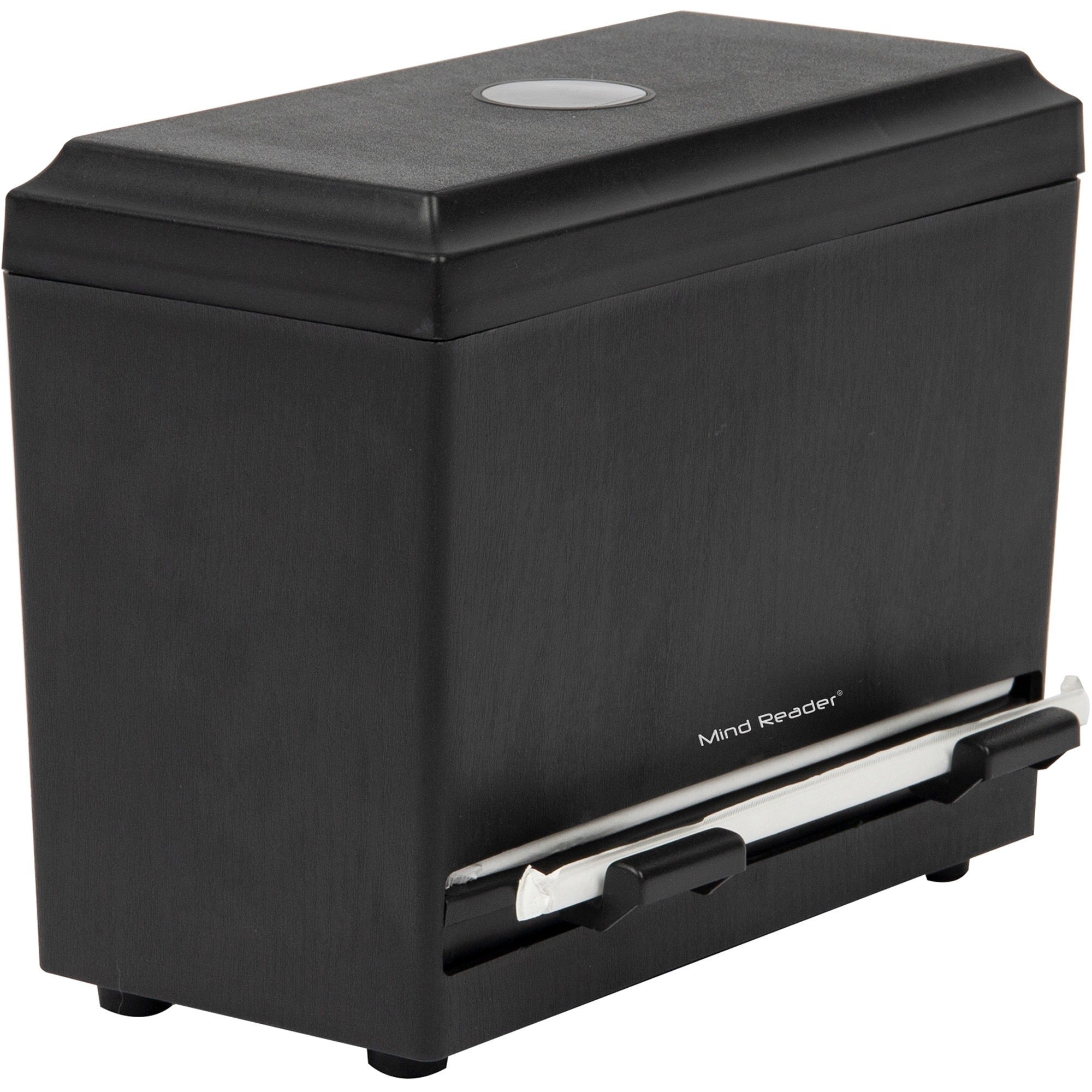 Mind Reader Anchor One-Touch Straw Dispenser - 250 x Straw - 7.5" Height4.5" Depth x 9.3" Length%Counter - Adjustable, Lightweight, Easy to Clean, Compact, Sturdy, Durable - Black - Plastic, Acrylic - 1 Each