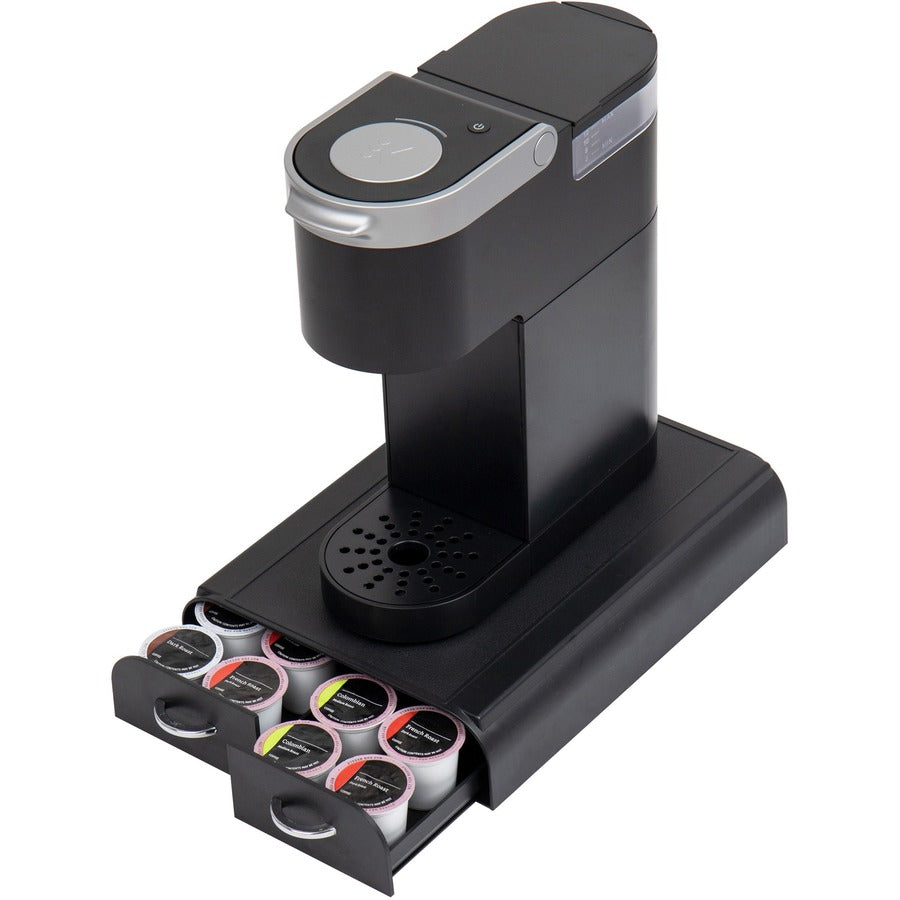 Mind Reader Anchor Coffee Pod Organizer - 24 x Coffee Pod - 3 Drawer(s) - 2.5" Height x 9.5" Width12.3" Length%Counter - Heavy Duty, Easy to Clean, Rubber Grip, Compact, Lightweight, Durable - Black - Plastic - 1 Each