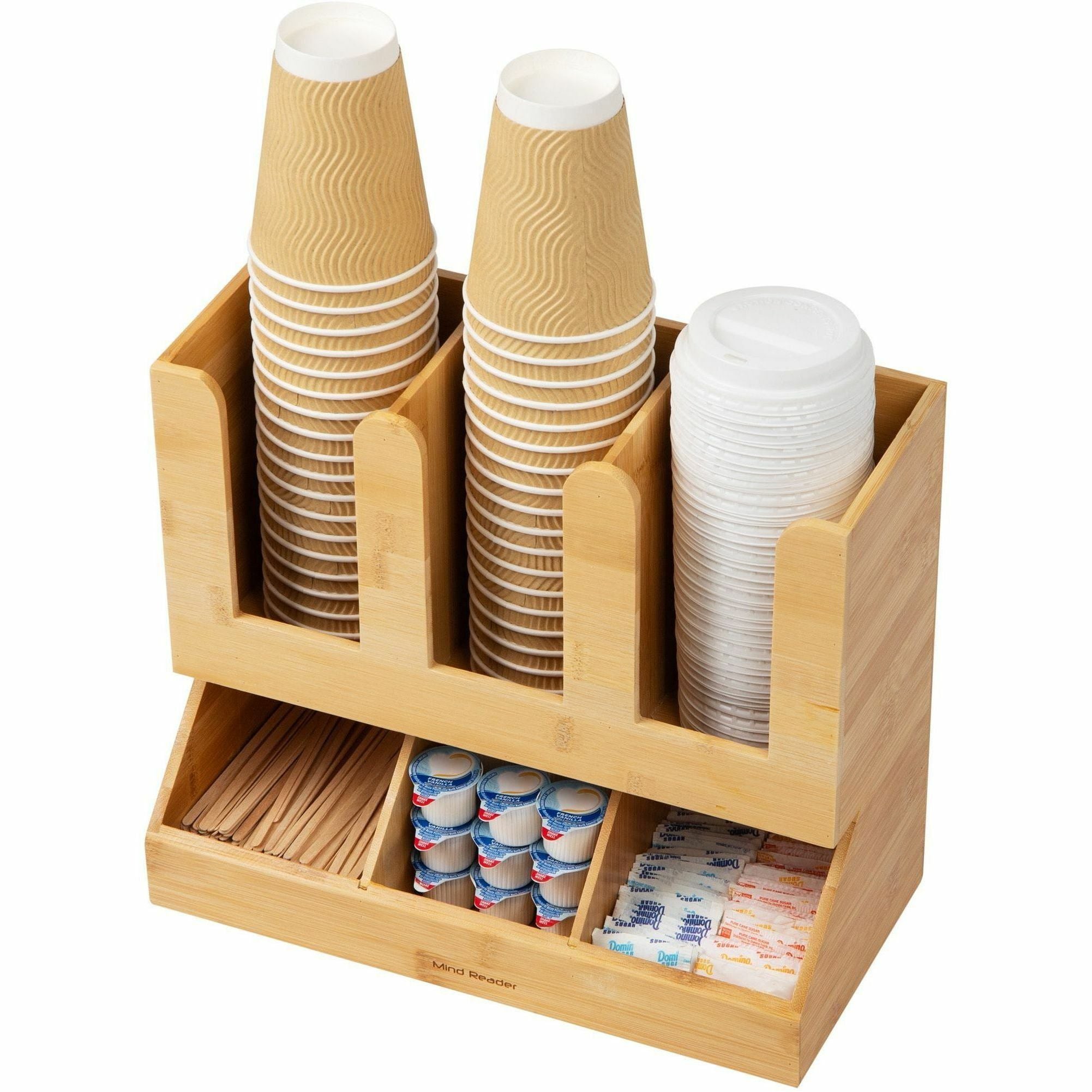 mind-reader-6-compartment-cup-lid-bamboo-organizer-6-compartments-2-tiers-135-height-x-117-width66-length%counter-desktop-tabletop-compact-durable-food-safe-moisture-resistant-lightweight-non-slip-easy-to-clean-brown-woo_emsupbmb - 3