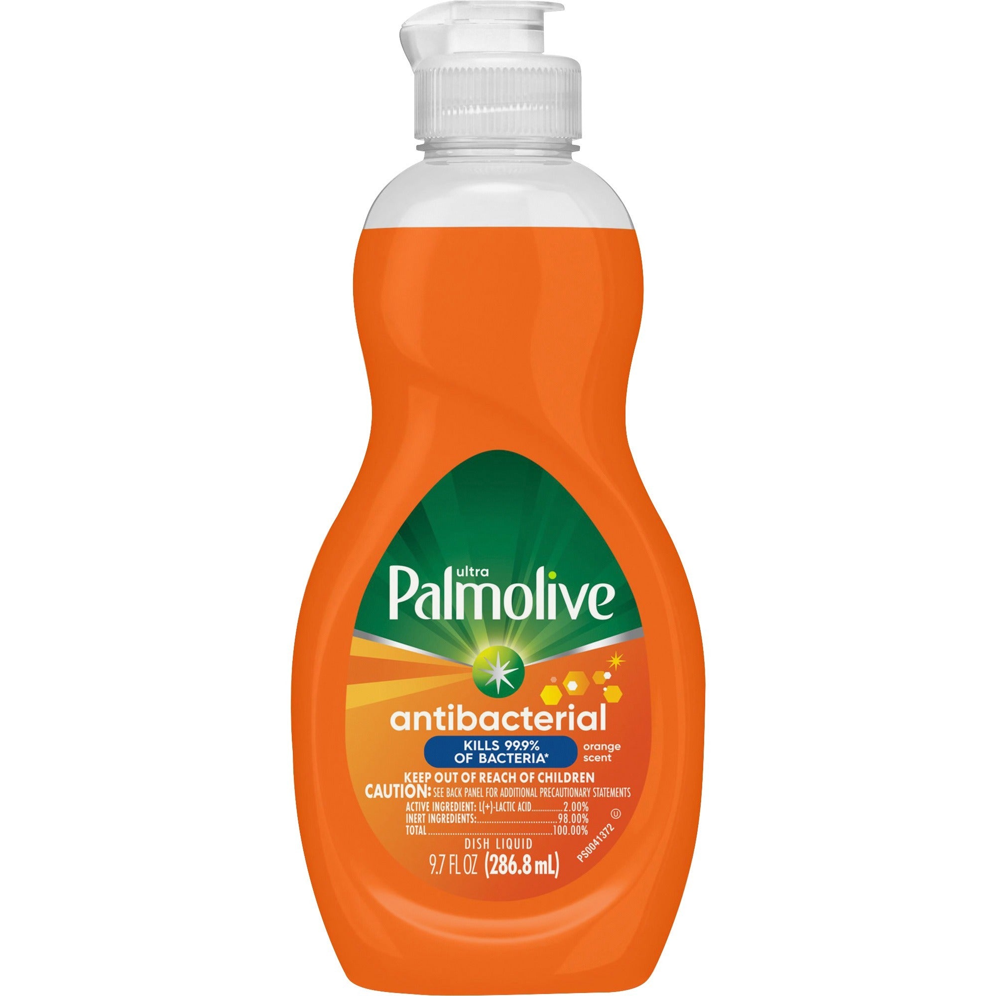 Palmolive Antibacterial Ultra Dish Soap - Concentrate - 9.7 fl oz (0.3 quart) - Mild Citrus Scent - 1 Each - Anti-bacterial, Non-abrasive, Phosphate-free, Residue-free - Orange - 1