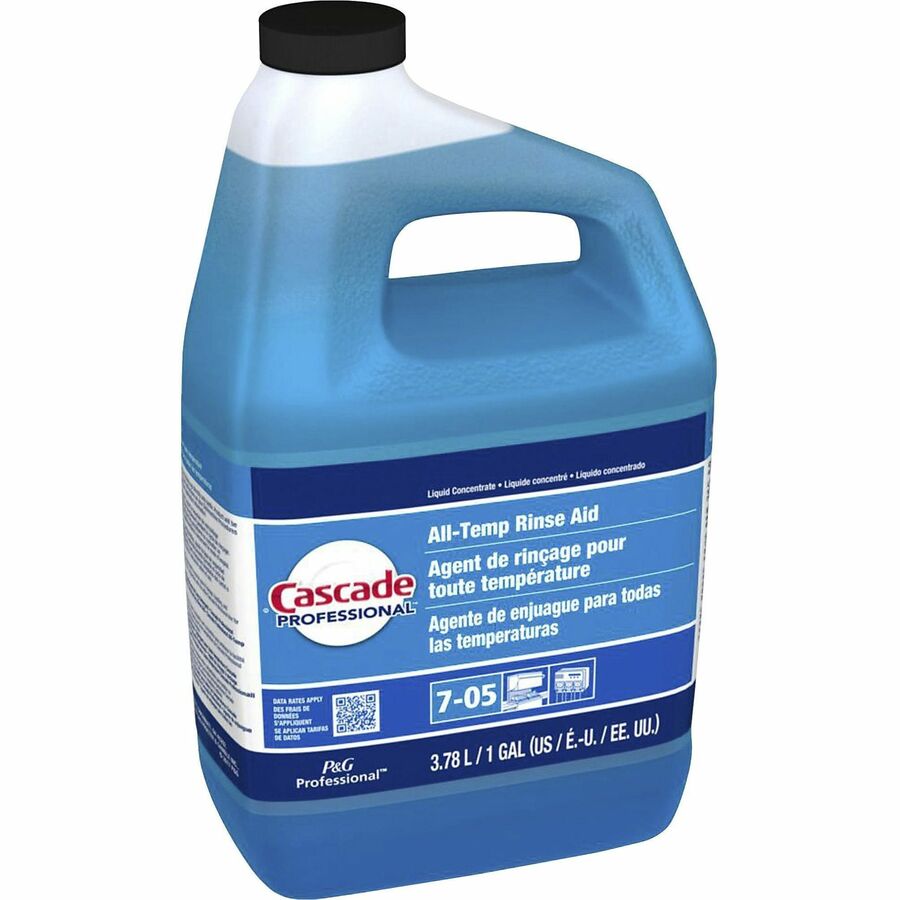 P&G All-Temp Rinse Aid - Concentrate - 128 fl oz (4 quart) - 2 / Carton - Phthalate-free, Triclosan-free, Alkylphenol-free, Anti-limescale - Blue